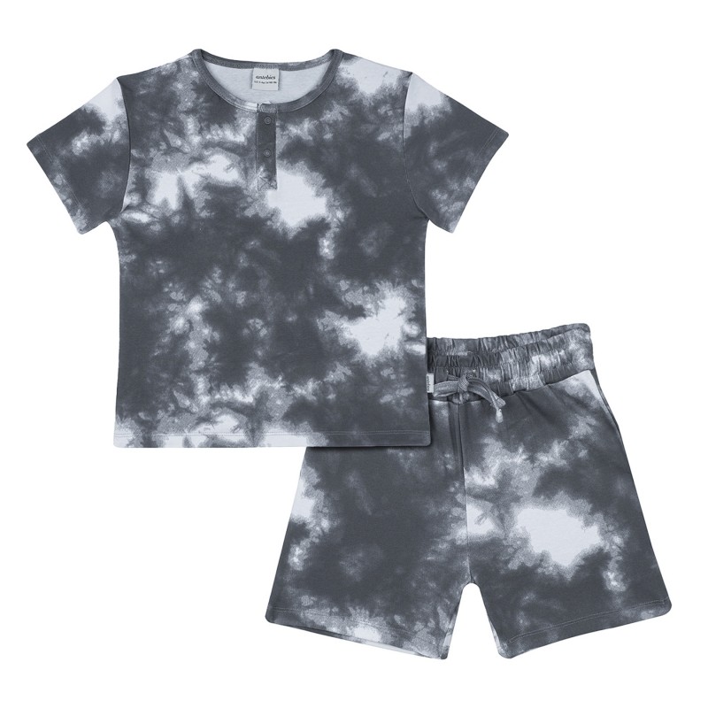 Completo bambino t-shirt e pantaloncini "Cloudy Batik"